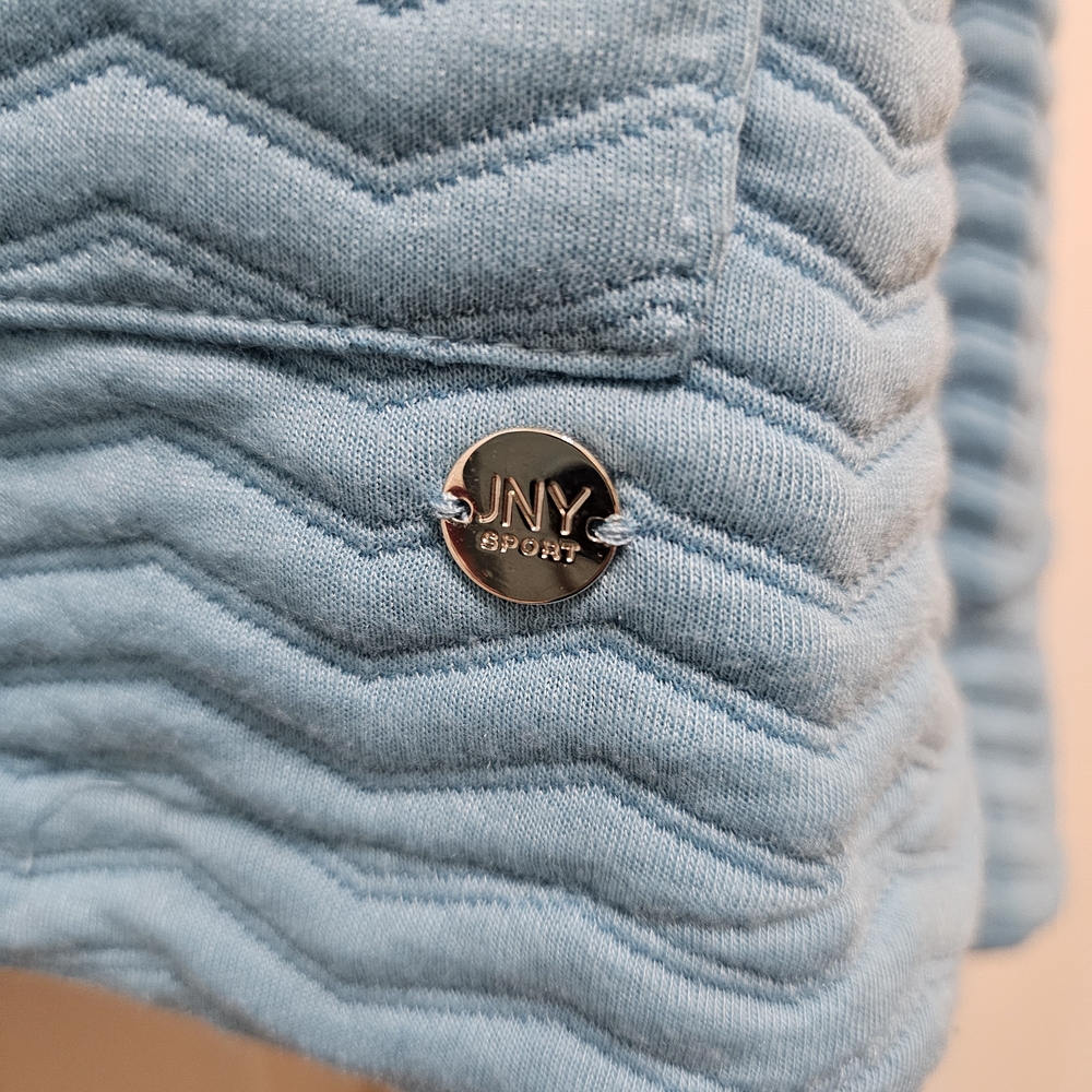 PLUS - Jones NY Sport Blue ZigZag Quilted Sweatshirt w/ Thumbholes - Picture 3 of 7